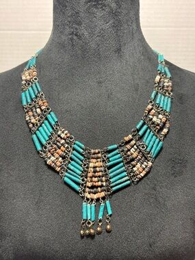 EGYPTIAN GLASS & FAIENCE BEAD NECKLACE